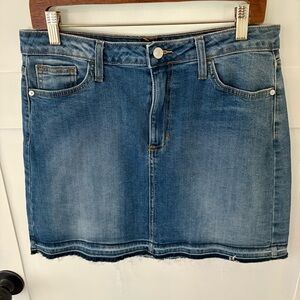Just Black Boutique Raw Hem Denim Skirt. Size Large.